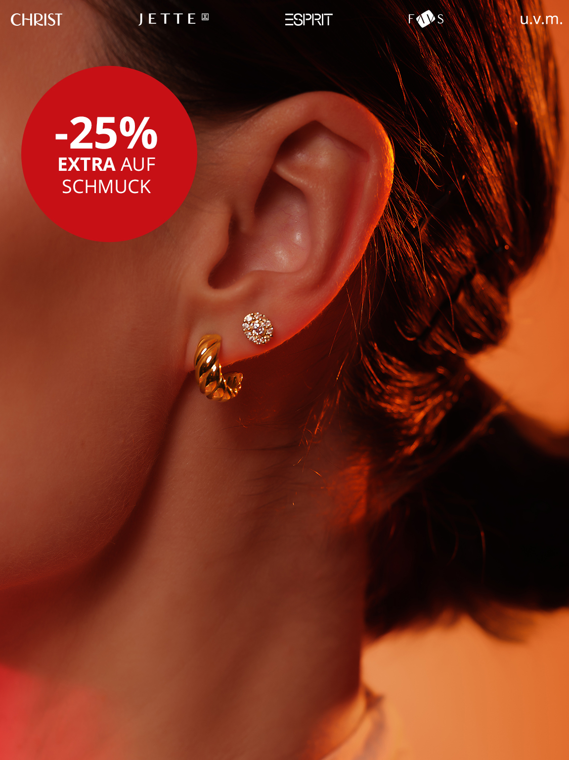 Weibliches Model präsentiert Ohrschmuck