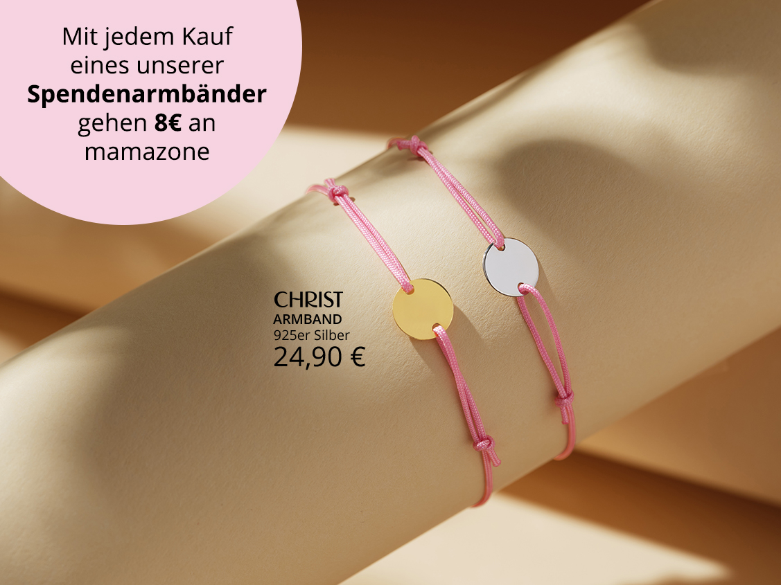Spendenarmband zum Brustkrebs Monat.