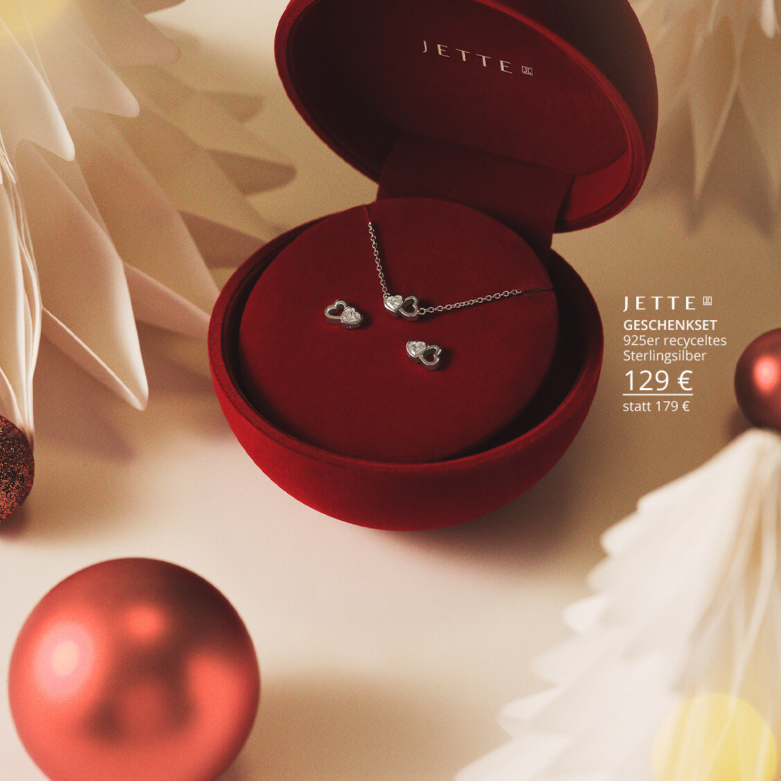 Jette Geschenkset mit Kette und Ohrringen.