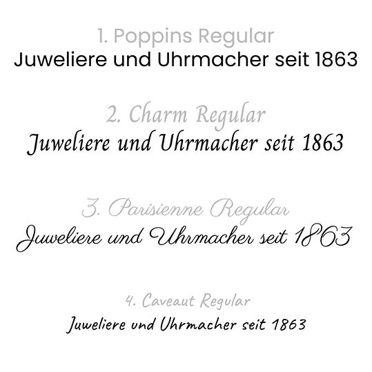 Die CHRIST-Gravurschriften für Individualschmuck. 