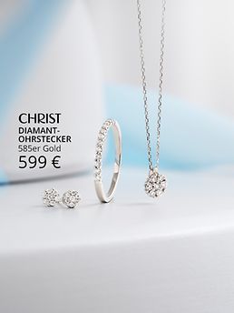 Silberne Halskette mit Anhänger, passender Ring und Ohrstecker 