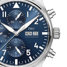 Eine blaue Uhr von IWC Schaffhausen.