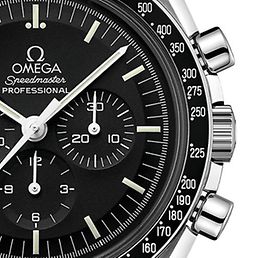 Eine schwarze Uhr von Omega.